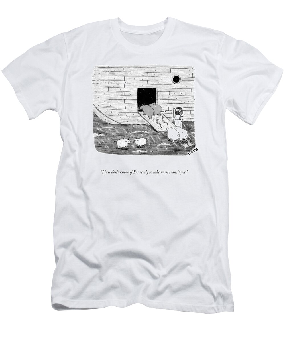 I Just Don't Know If I'm Ready To Take Mass Transit Yet. T-Shirt featuring the drawing Ready For Mass Transit by Lars Kenseth