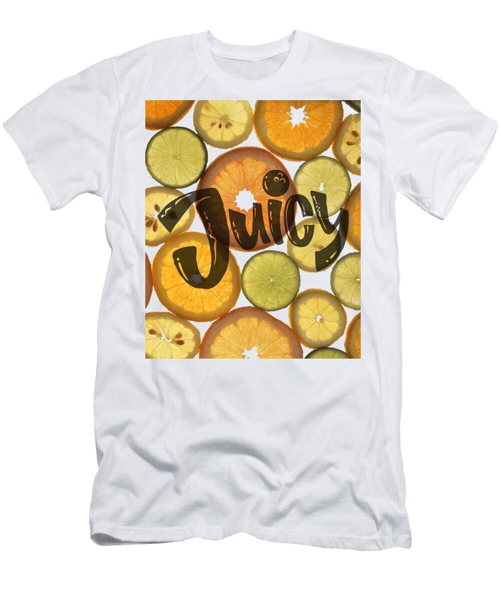 Diet T-Shirt featuring the photograph Real Slices Of Citrus Fruit Isolated On Transparent Background Fresh Colorful Juicy Citrus Fruit by Mounir Khalfouf