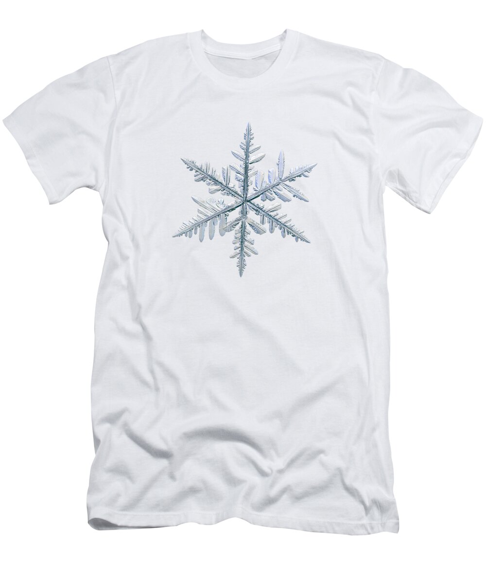 Snowflake T-Shirt featuring the photograph Real snowflake 2018-12-18_4w by Alexey Kljatov