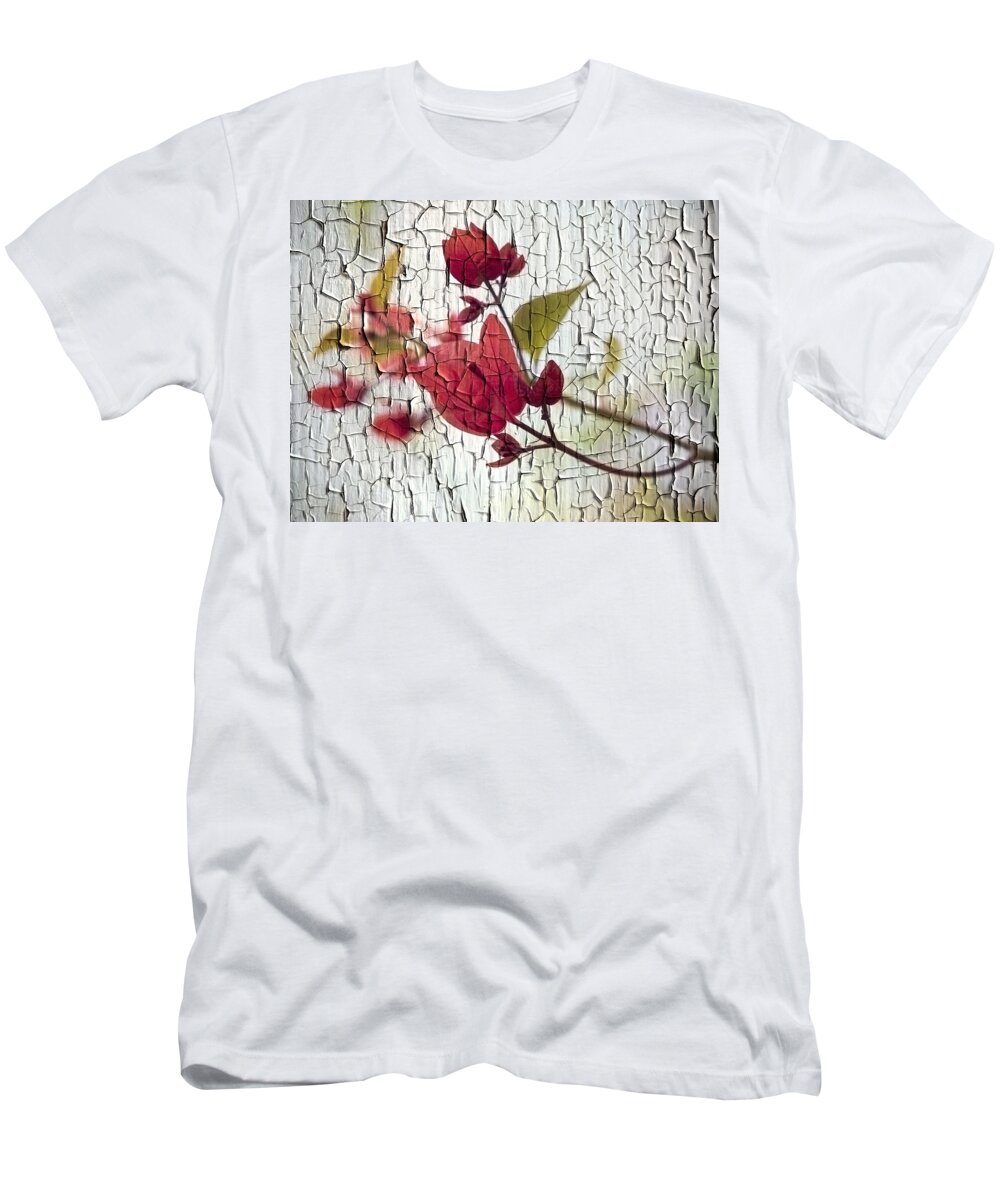 Red Bougainville T-Shirt featuring the photograph Red bougainvillea branch 2 by Al Fio Bonina
