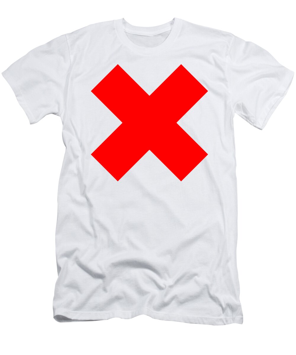 RED CROSS, X, Mark. T-Shirt by Tom Hill - Pixels