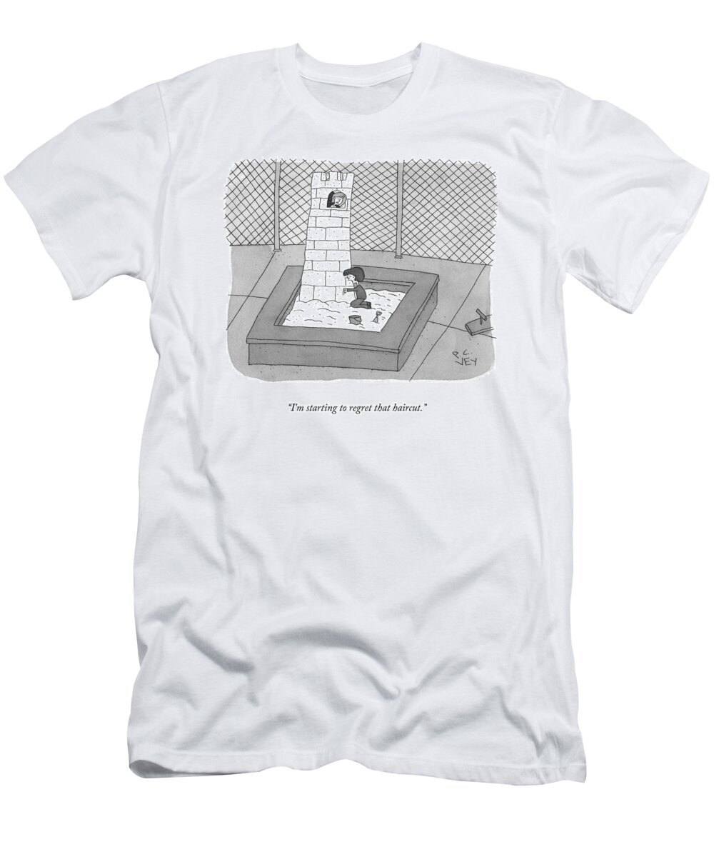 Cctk T-Shirt featuring the drawing Regret That Haircut by Peter C Vey