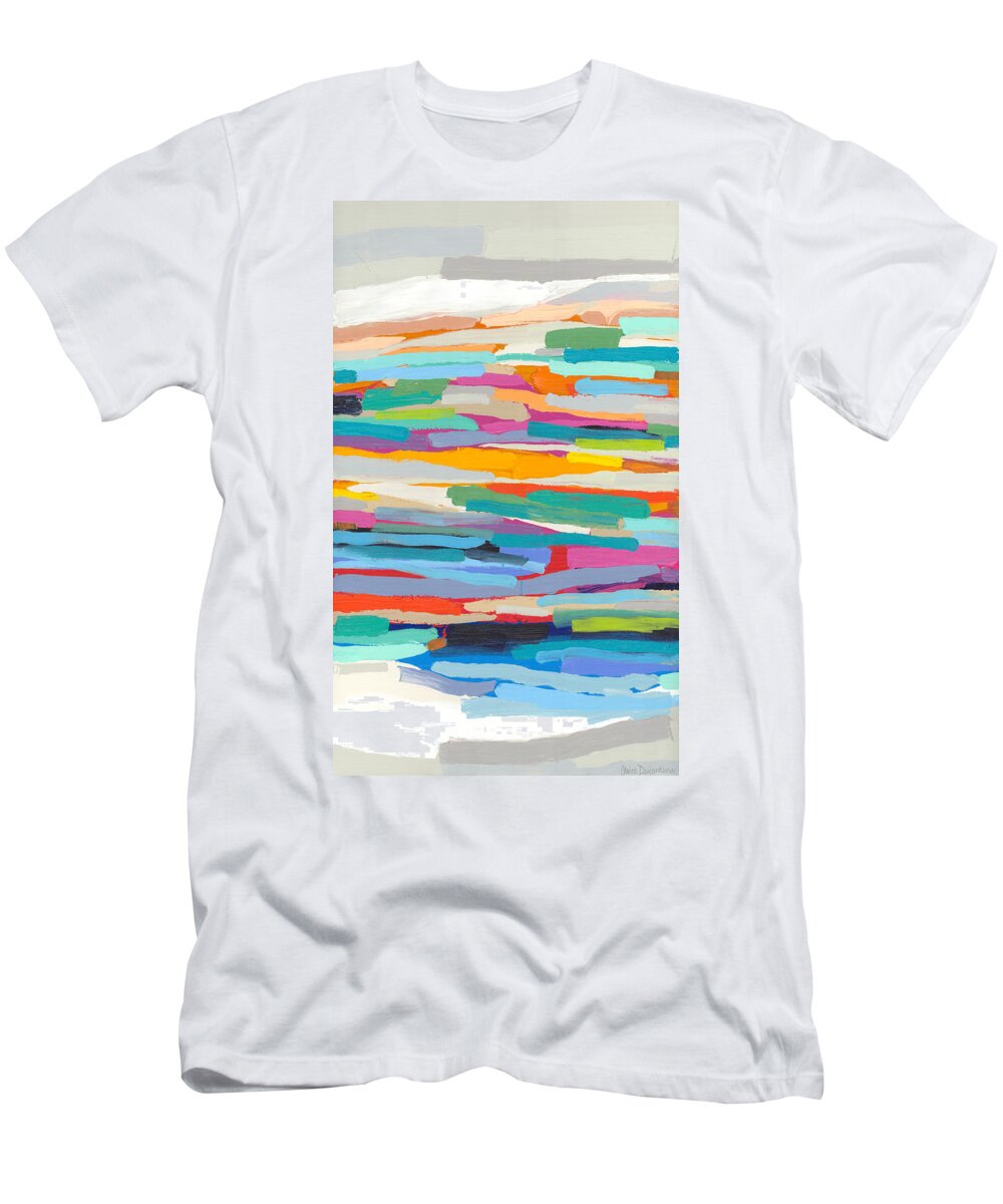Abstract T-Shirt featuring the painting Remember Sarasota by Claire Desjardins