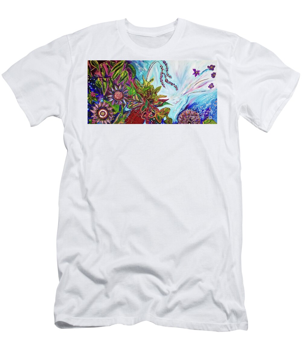 Collage T-Shirt featuring the mixed media Respire by Catherine Gruetzke-Blais