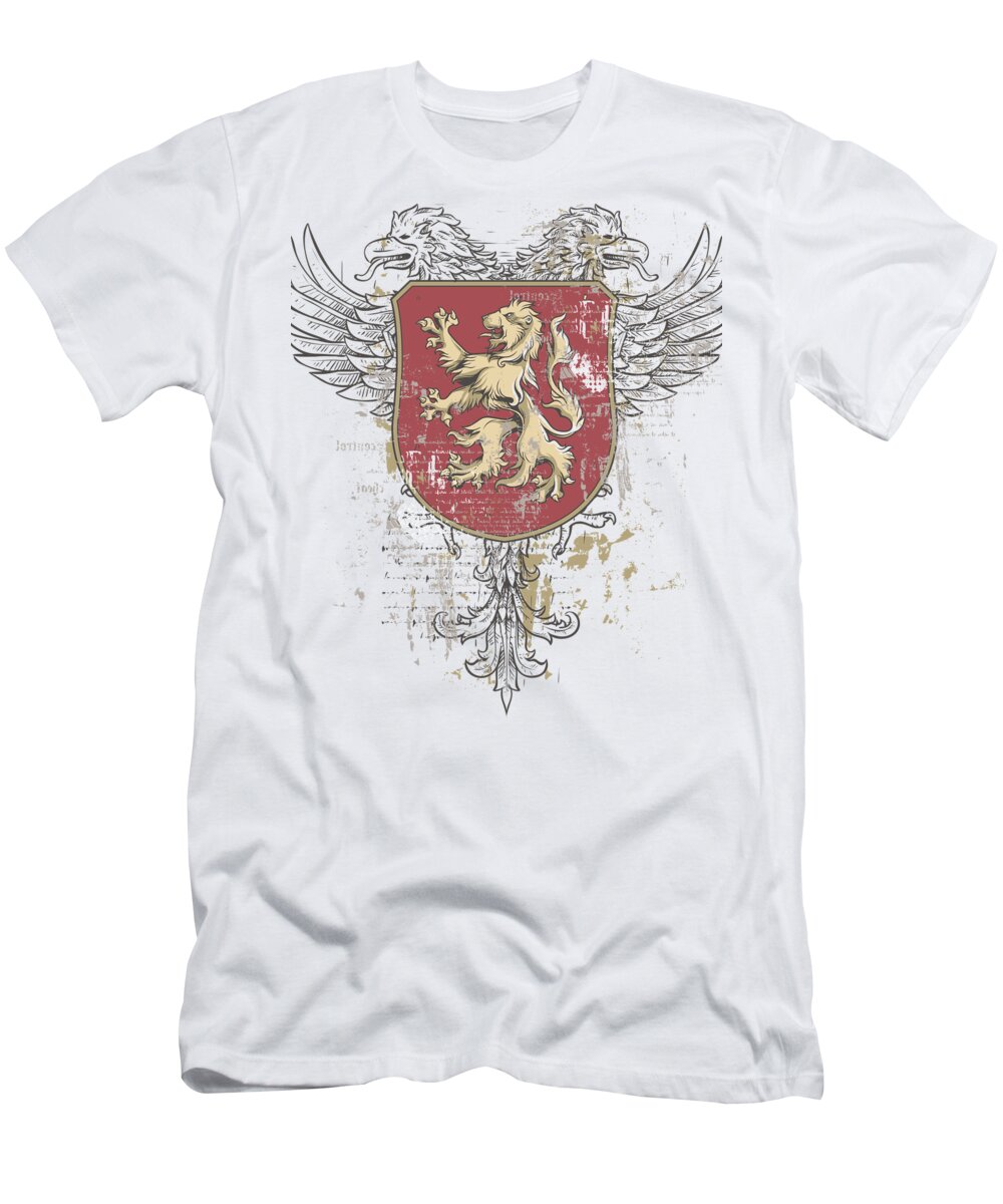 Lion T-Shirt featuring the digital art Retro Coat of Arms by Jacob Zelazny