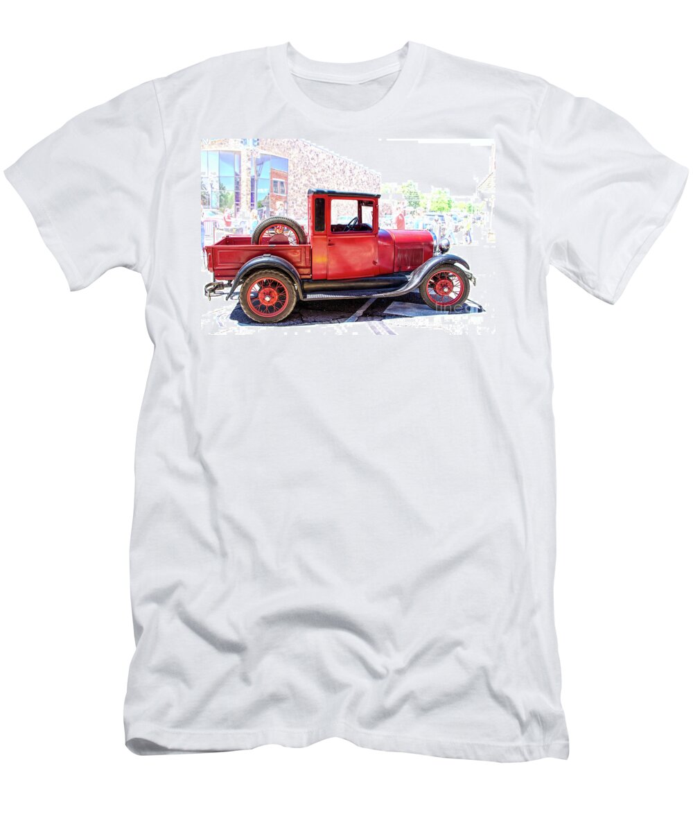 Retro T-Shirt featuring the photograph Retro Red Truck by Susan Vineyard