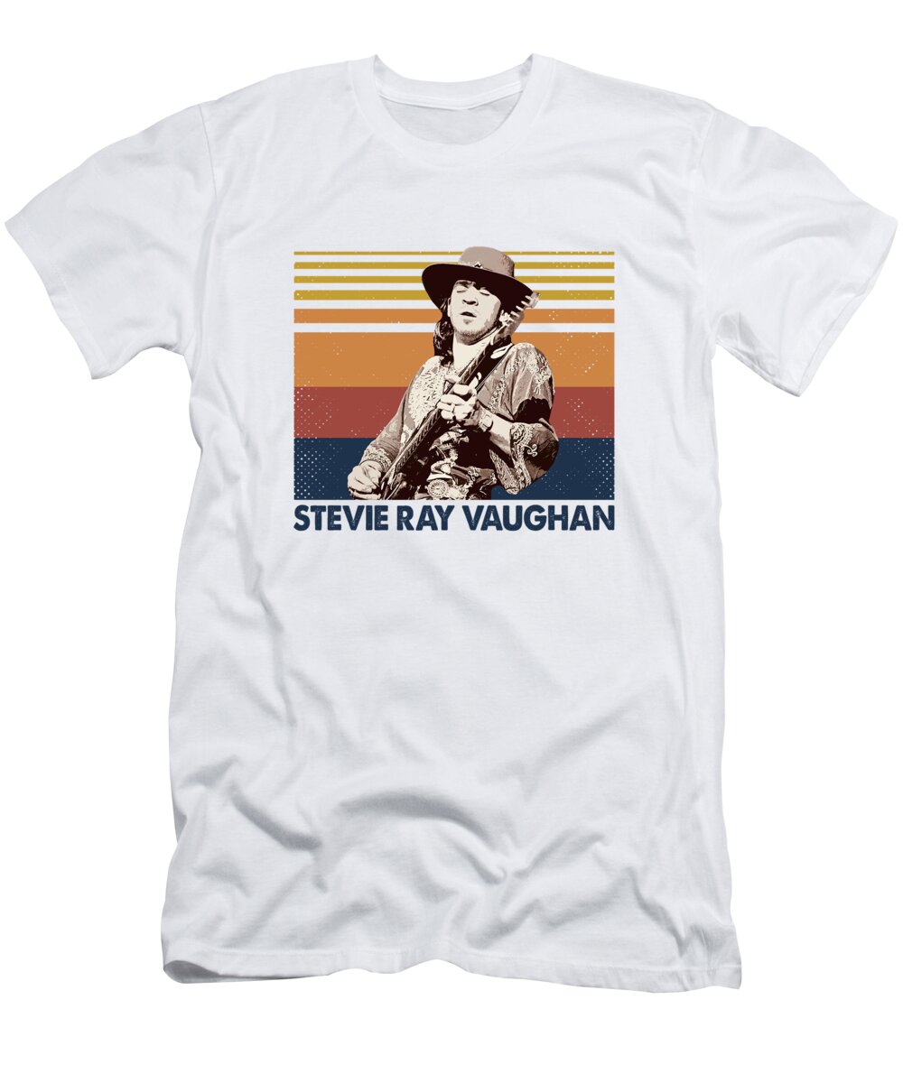 Stevie Ray Vaughan T-Shirt featuring the digital art Retro Vintage Stevie Ray Vaughan Gift for Fans by Notorious Artist