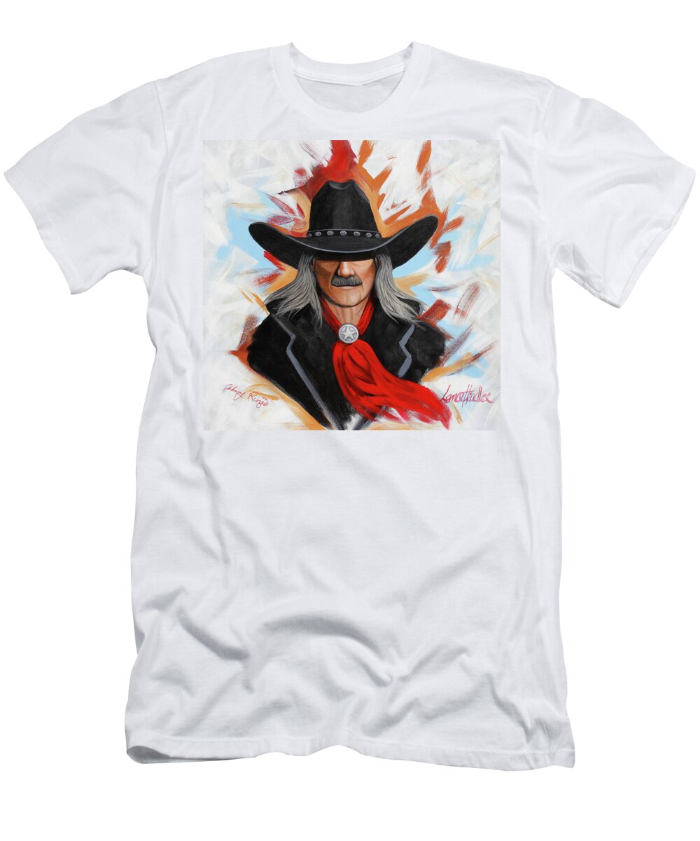 Johnny Ringo T-Shirt featuring the painting Ringo 10-2020 by Lance Headlee