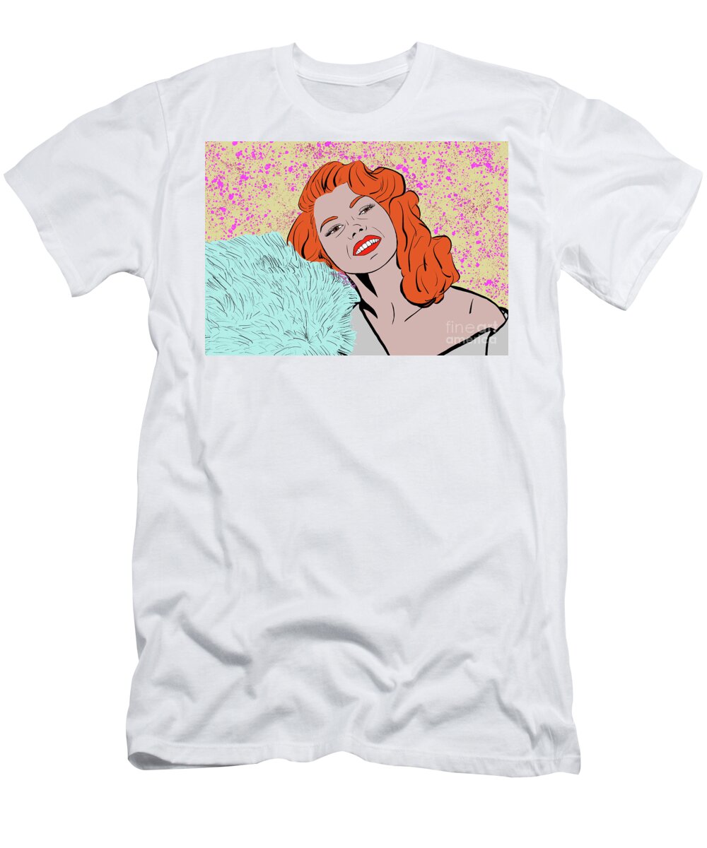 Rita Hayworth T-Shirt featuring the digital art Rita Hayworth by Marisol VB