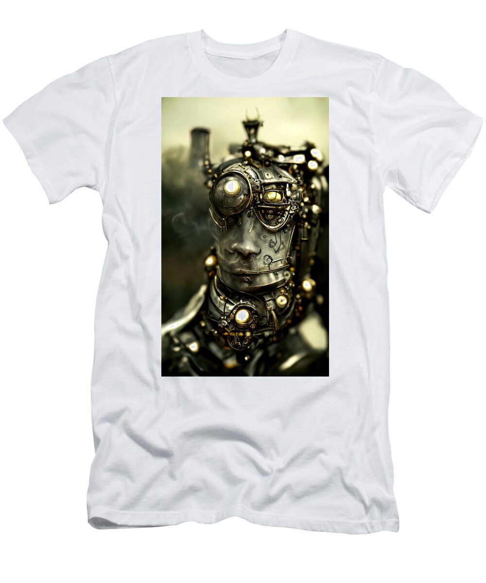 Scifi T-Shirt featuring the painting Robo-Sapiens, 04 by AM FineArtPrints