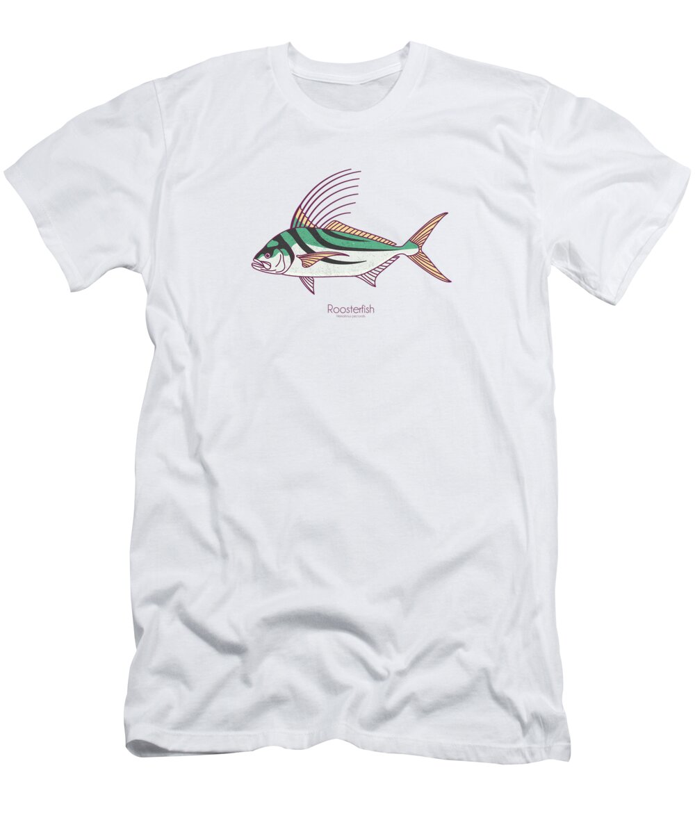 Roosterfsh T-Shirt featuring the digital art Roosterfish by Kevin Putman
