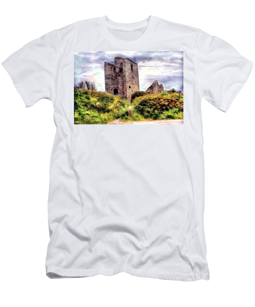 Ruins T-Shirt featuring the digital art Ruins of the Old Tin Mine by Pennie McCracken