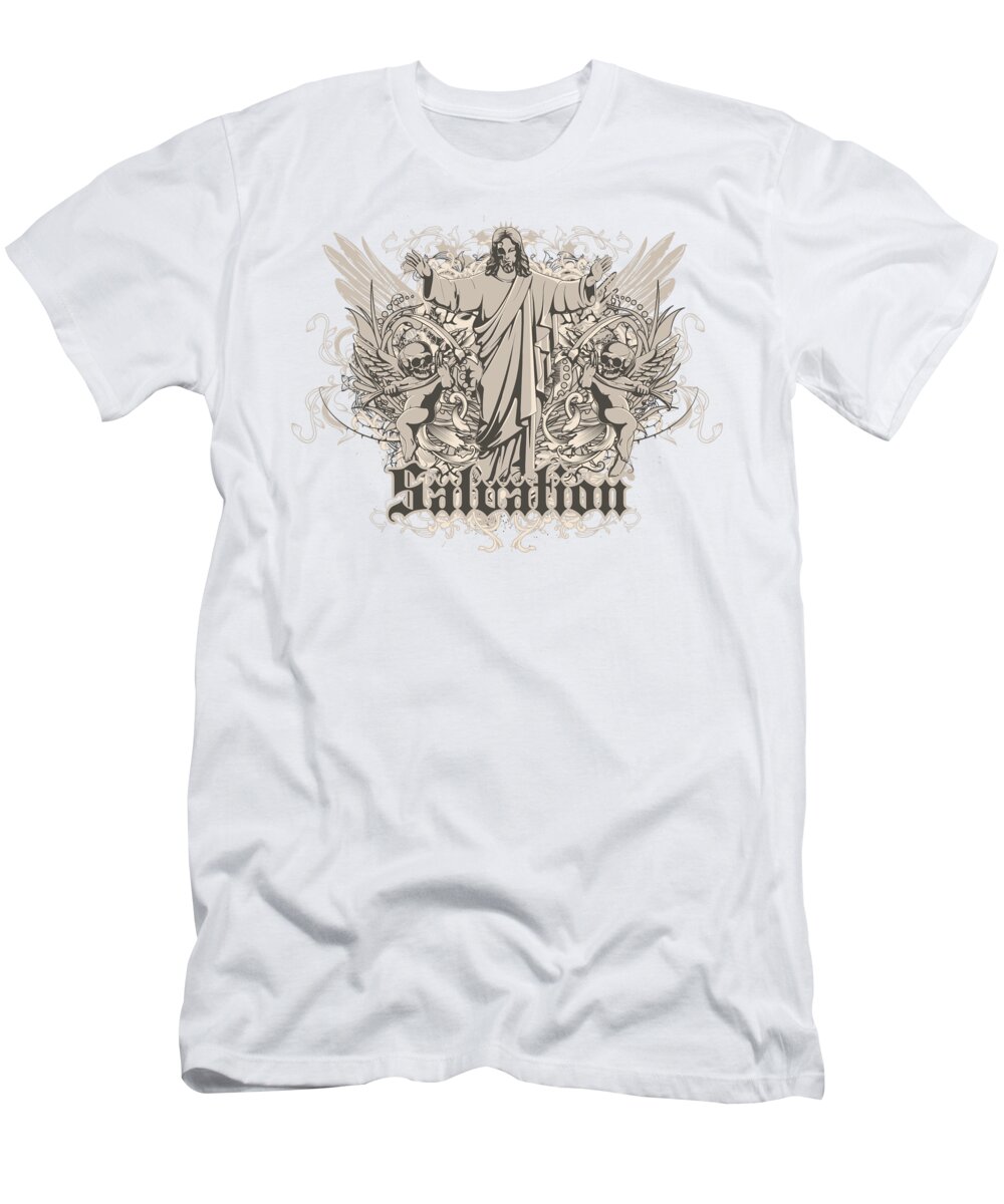 Skull T-Shirt featuring the digital art Salvation Evil Jesus by Jacob Zelazny