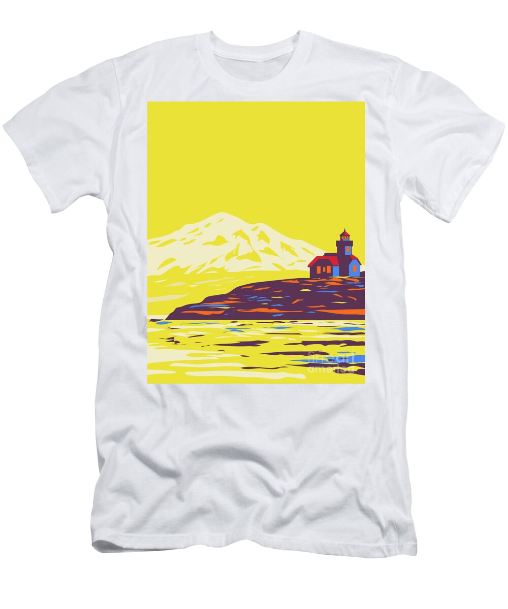 San Juan Islands Archipelago in Pacific Northwest Between Washington State  and Vancouver Island Canada USA WPA Poster Art T-Shirt by Aloysius  Patrimonio - Pixels