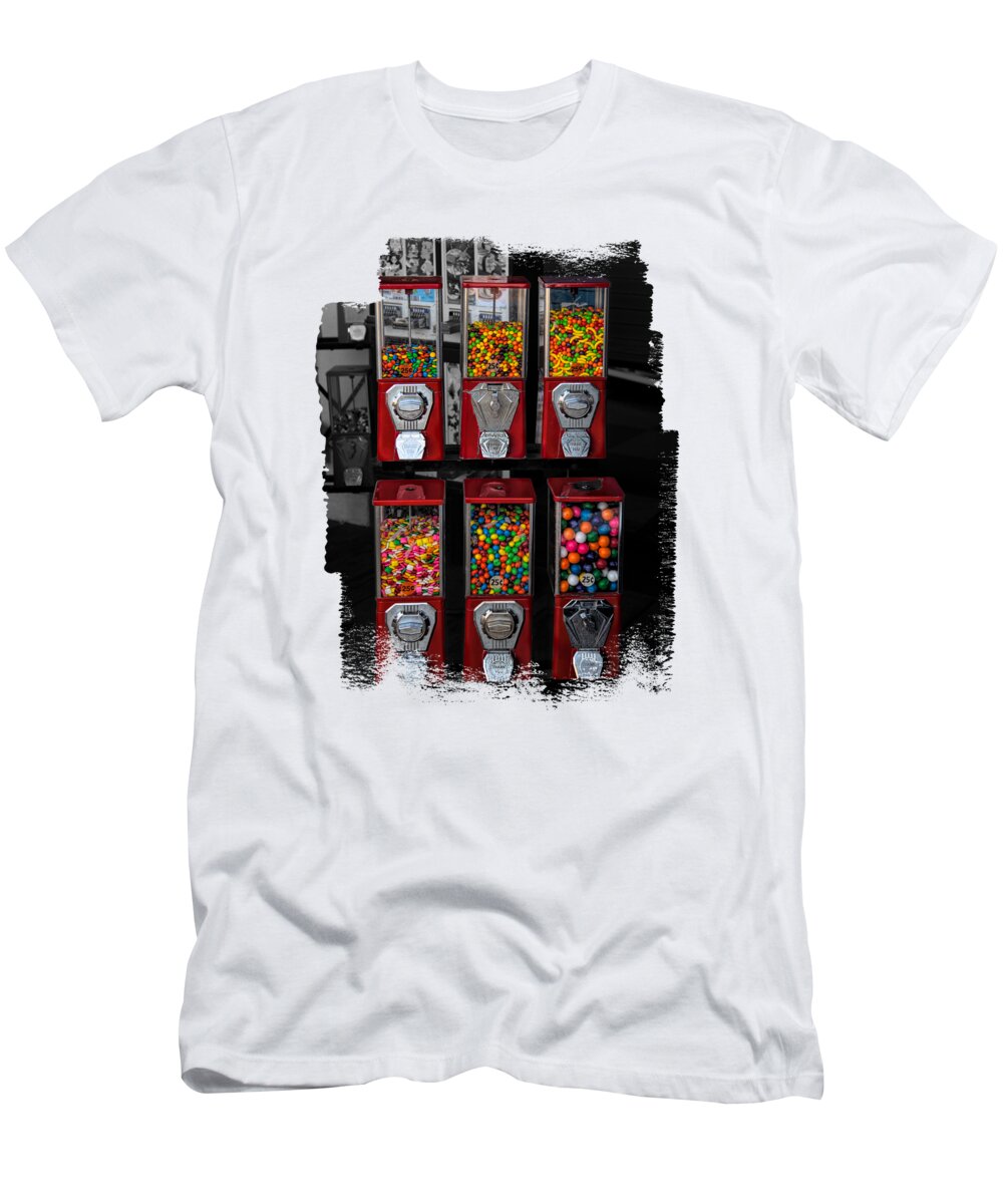 Candy Machines T-Shirt featuring the photograph Santa Monica Candy Machines SC by Elisabeth Lucas