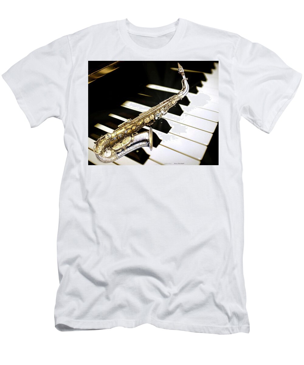 Saxaphone T-Shirt featuring the digital art Sax Soul by Norman Brule