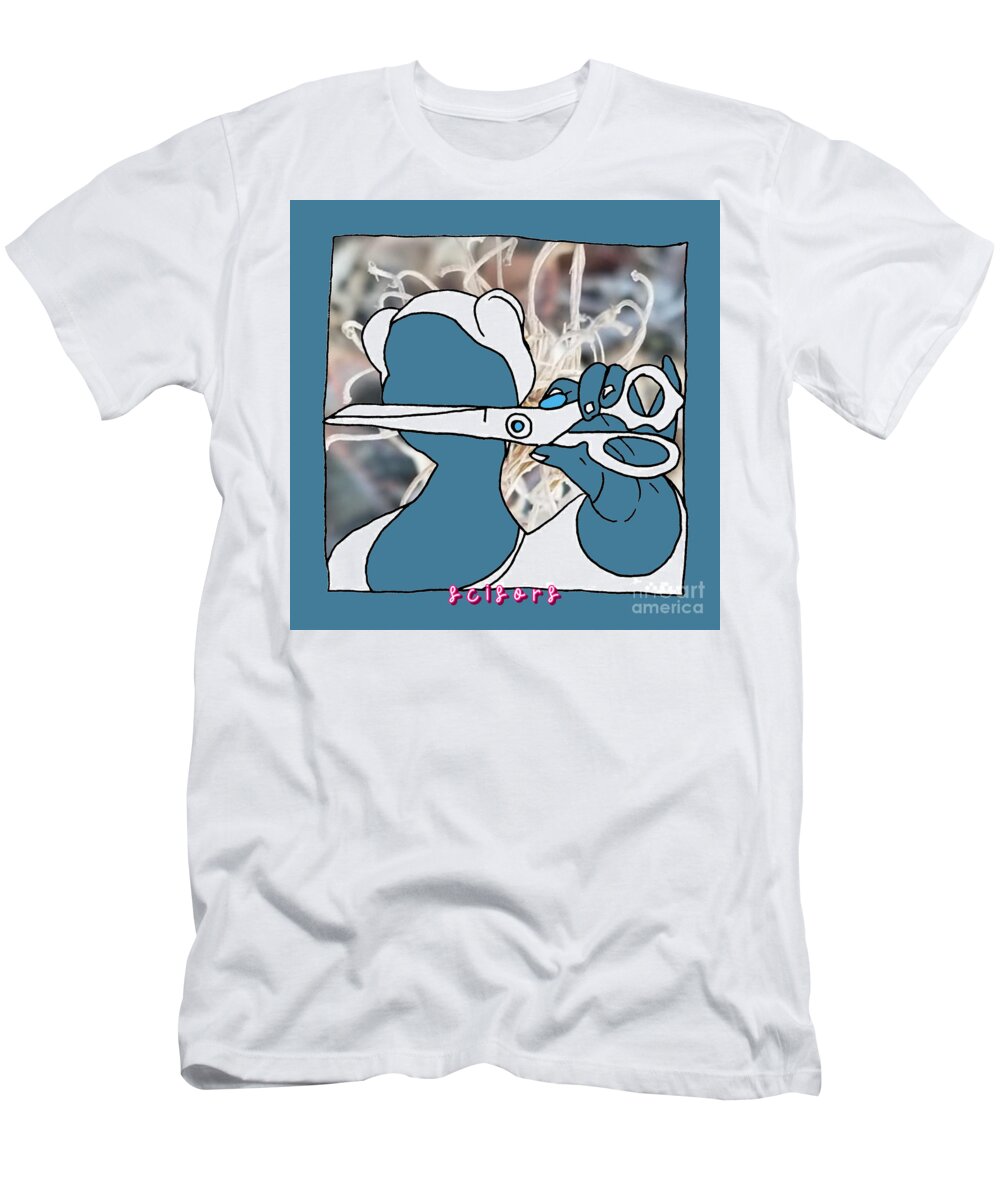 Drawing And Photography T-Shirt featuring the drawing Scissors by Carol Rashawnna Williams
