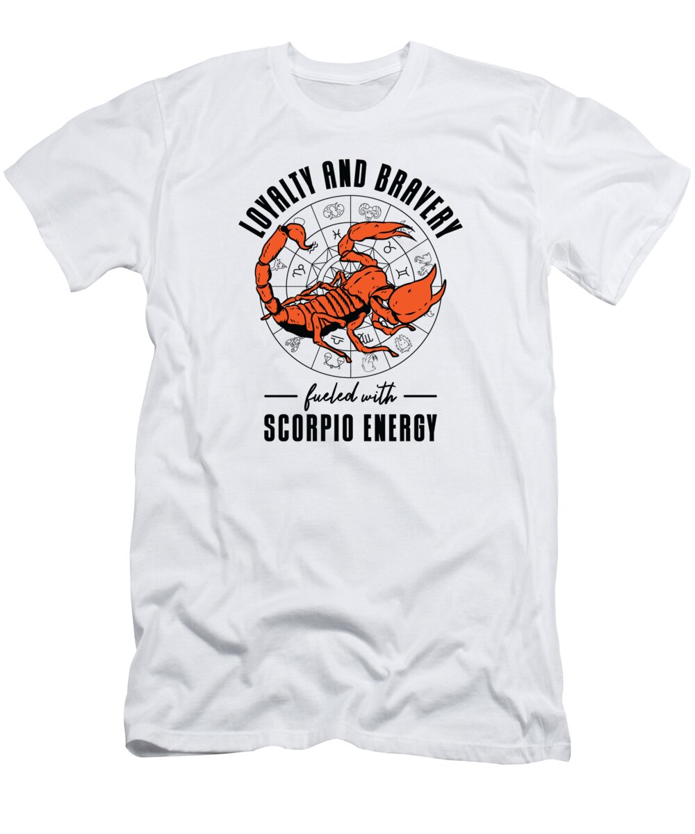 Scorpio Energy T-Shirt featuring the digital art Scorpio Energy Astrological Horoscope Zodiac Art by Toms Tee Store