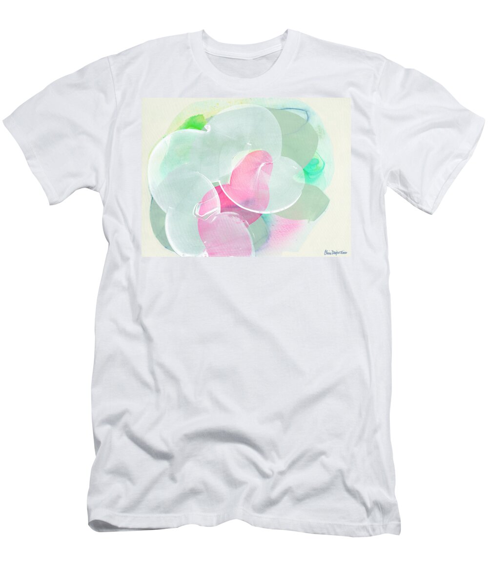 Abstract T-Shirt featuring the painting Sensitive, Once Upon a Time by Claire Desjardins