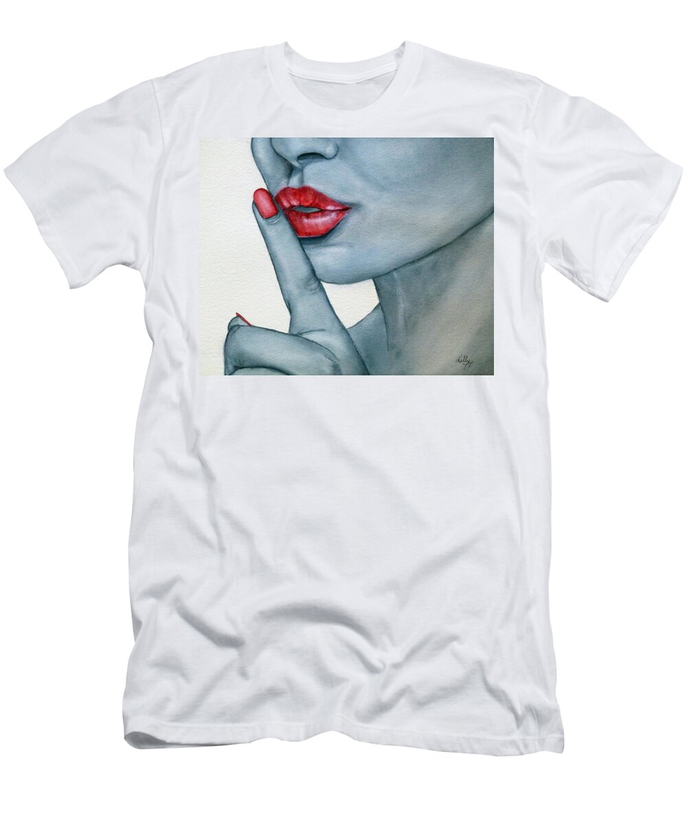 Shhh T-Shirt featuring the painting Shhh...whisper by Kelly Mills
