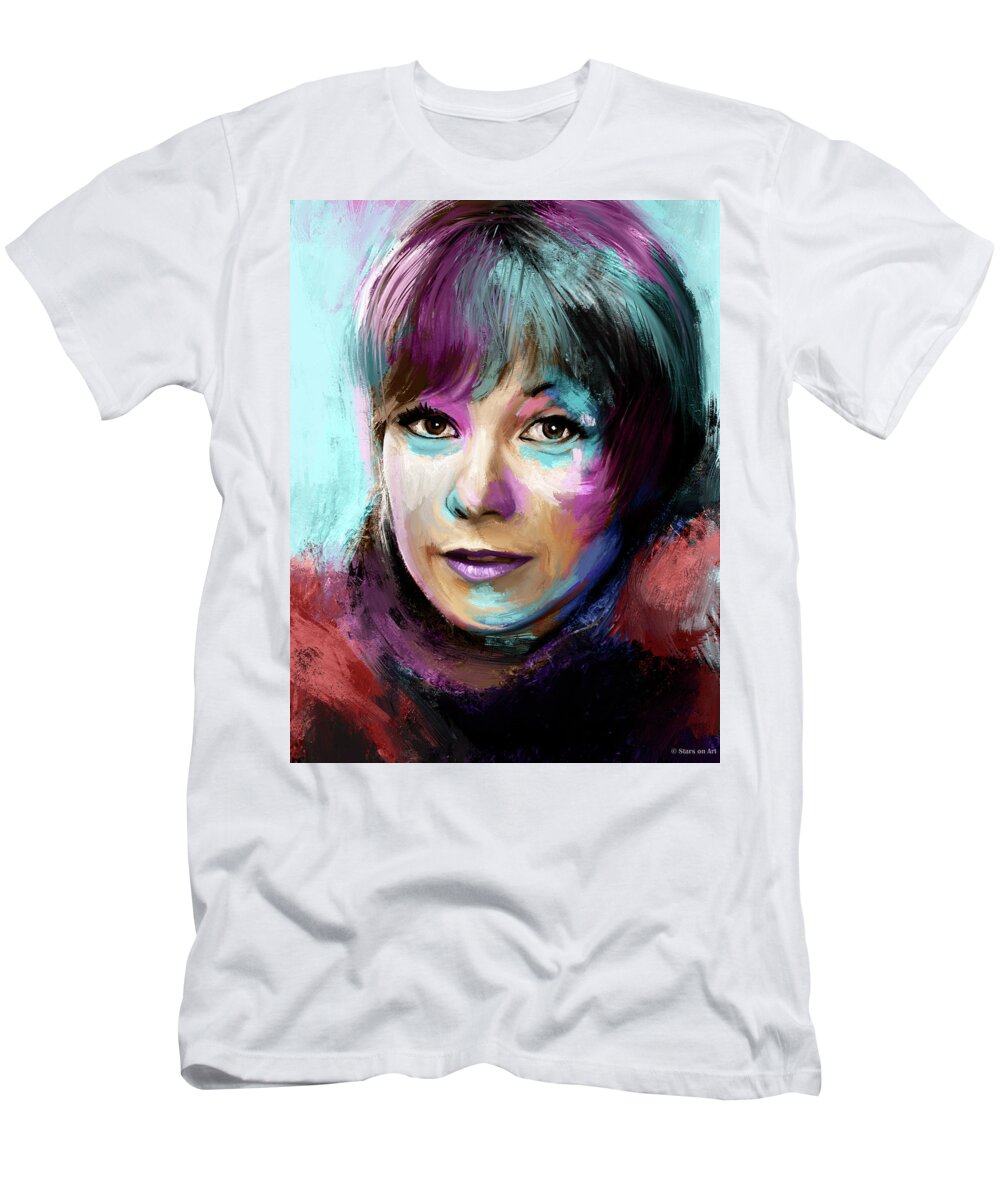 Shirley Maclaine T-Shirt featuring the painting Shirley MacLaine by Movie World Posters