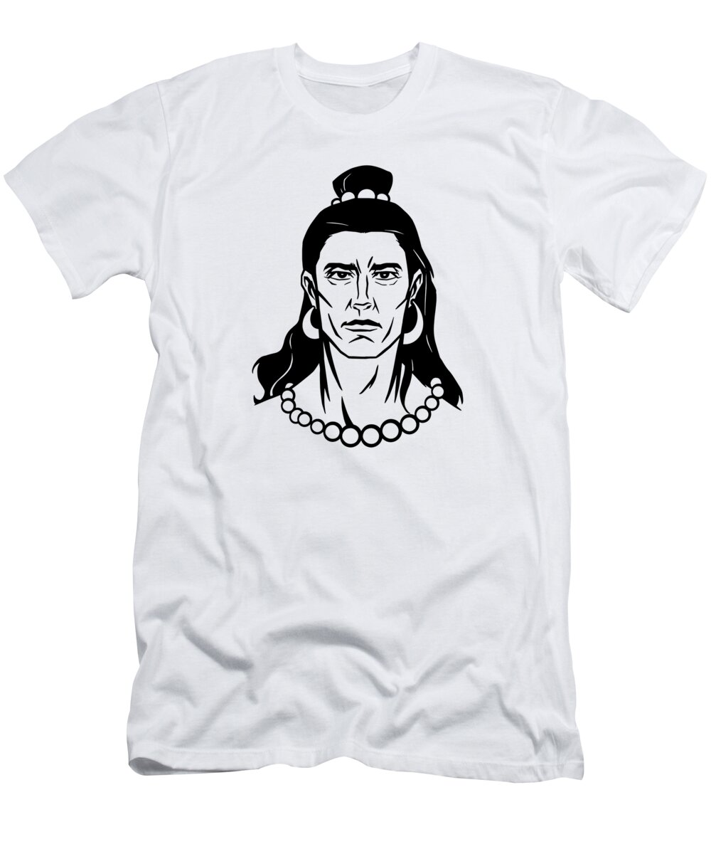 Shiva T-Shirt featuring the digital art Shiva Face by Me