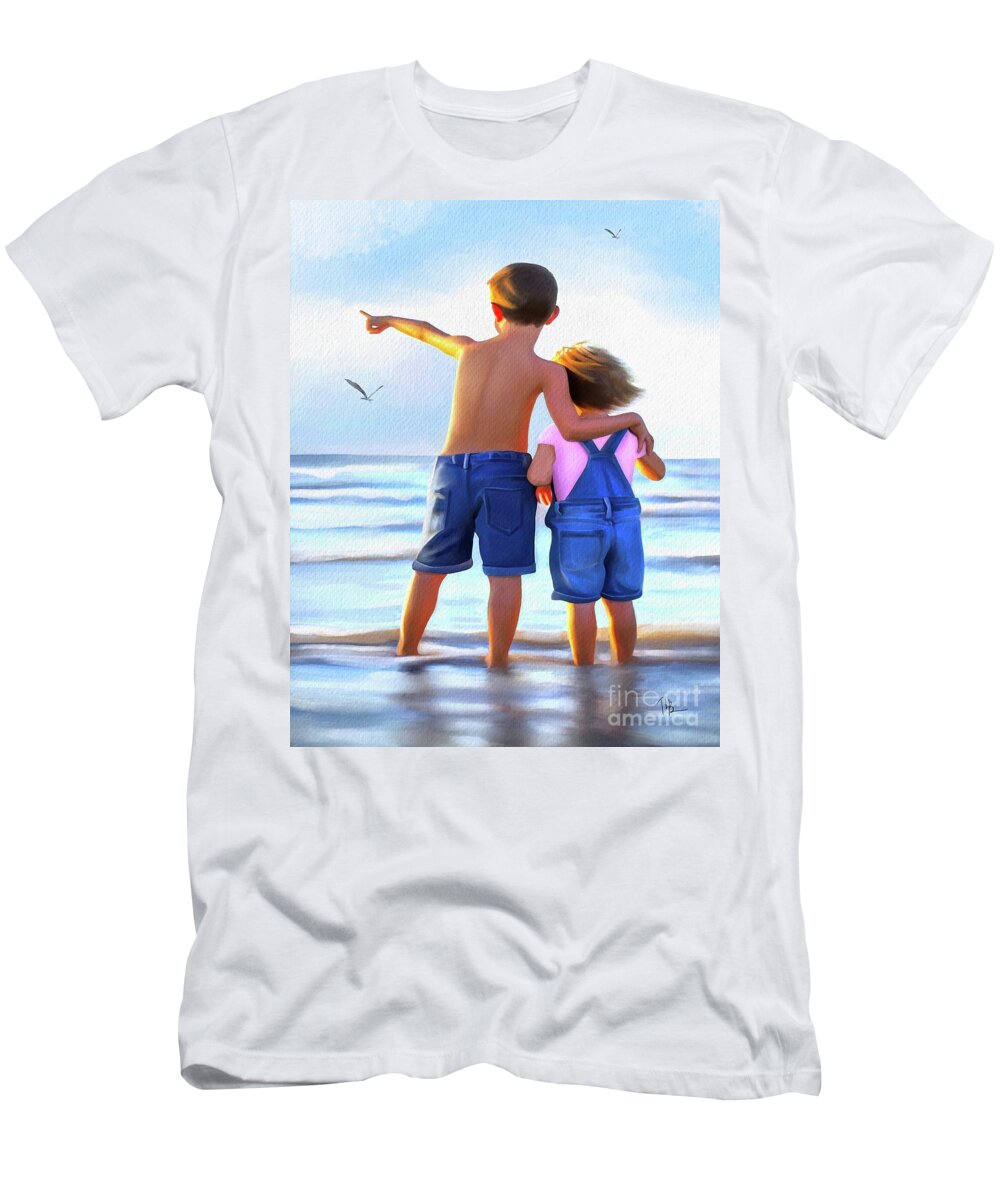 Tammy Lee T-Shirt featuring the painting Siblings by Tammy Lee Bradley