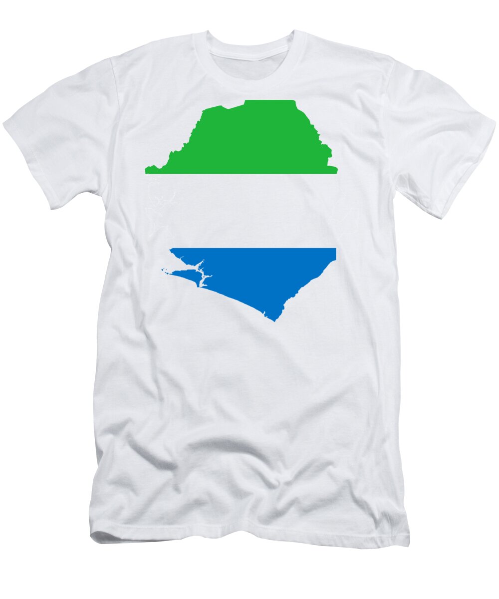 Sierra-leone T-Shirt featuring the digital art Sierra-Leone Flag Border Gift Country Pride Identity Fan by Jeff Creation