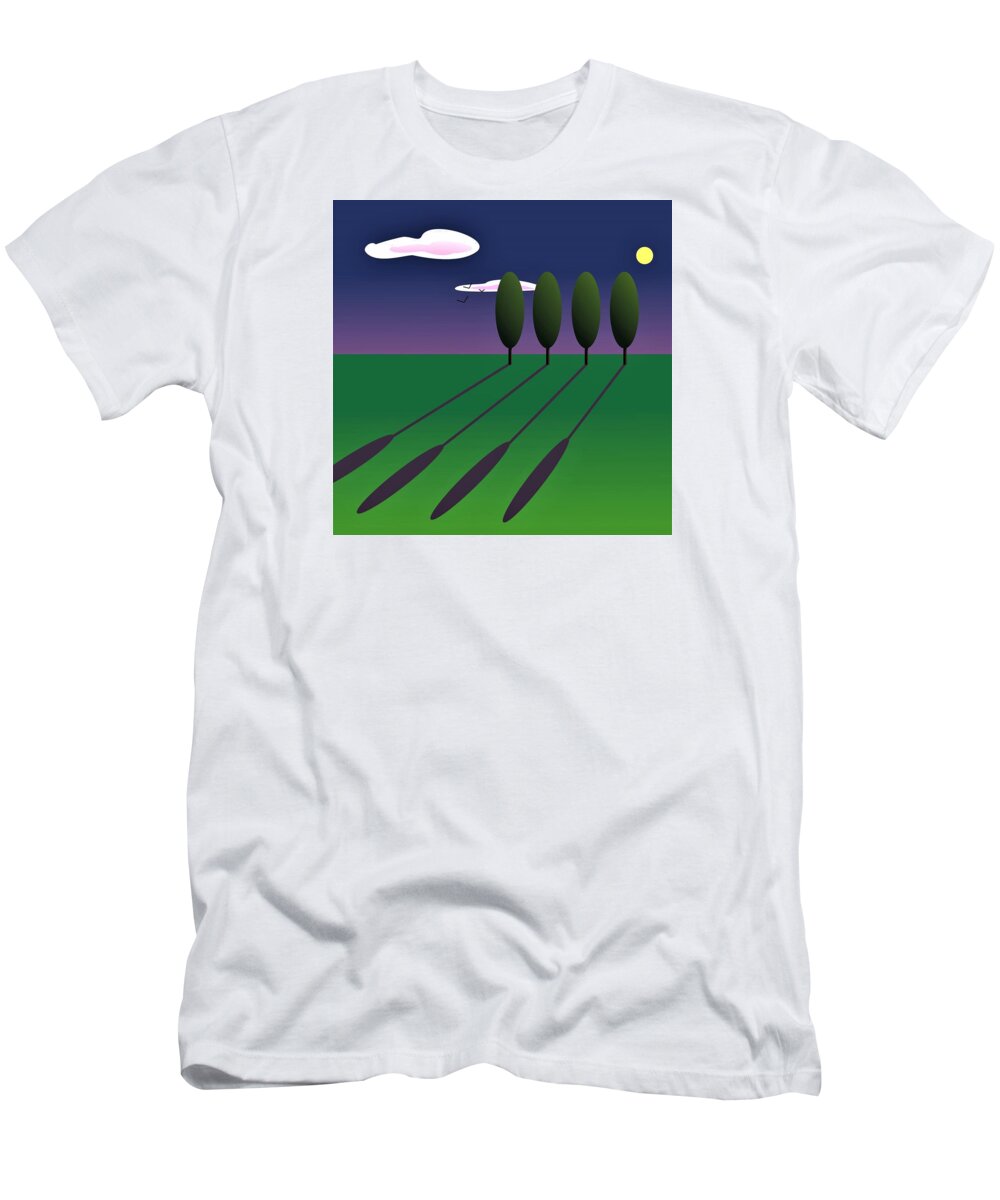 Landscape T-Shirt featuring the digital art Simple Landscape 1 by Fatline Graphic Art