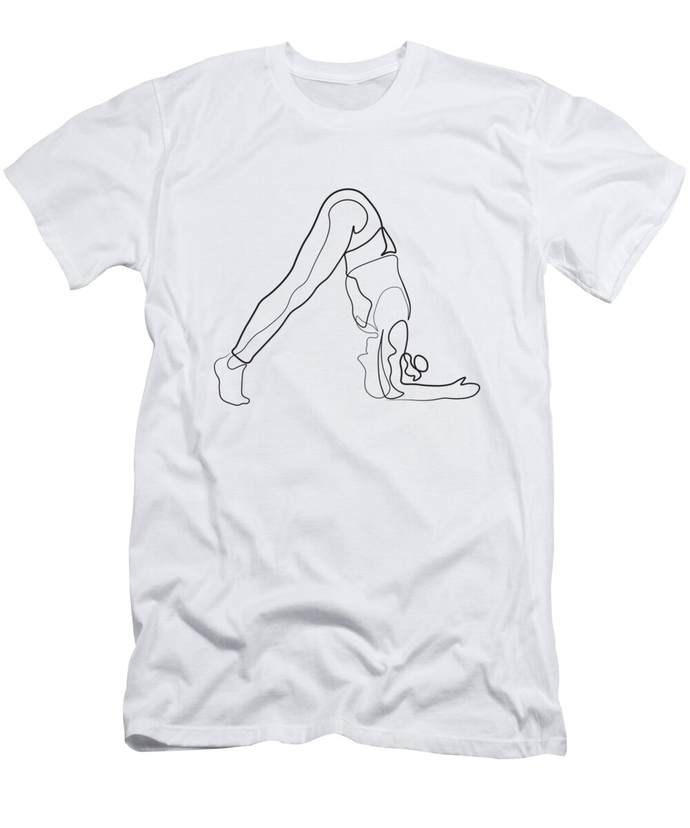 Single Line Yoga Pose Sketch Minimalist Line Art T-Shirt by Amusing  DesignCo - Pixels