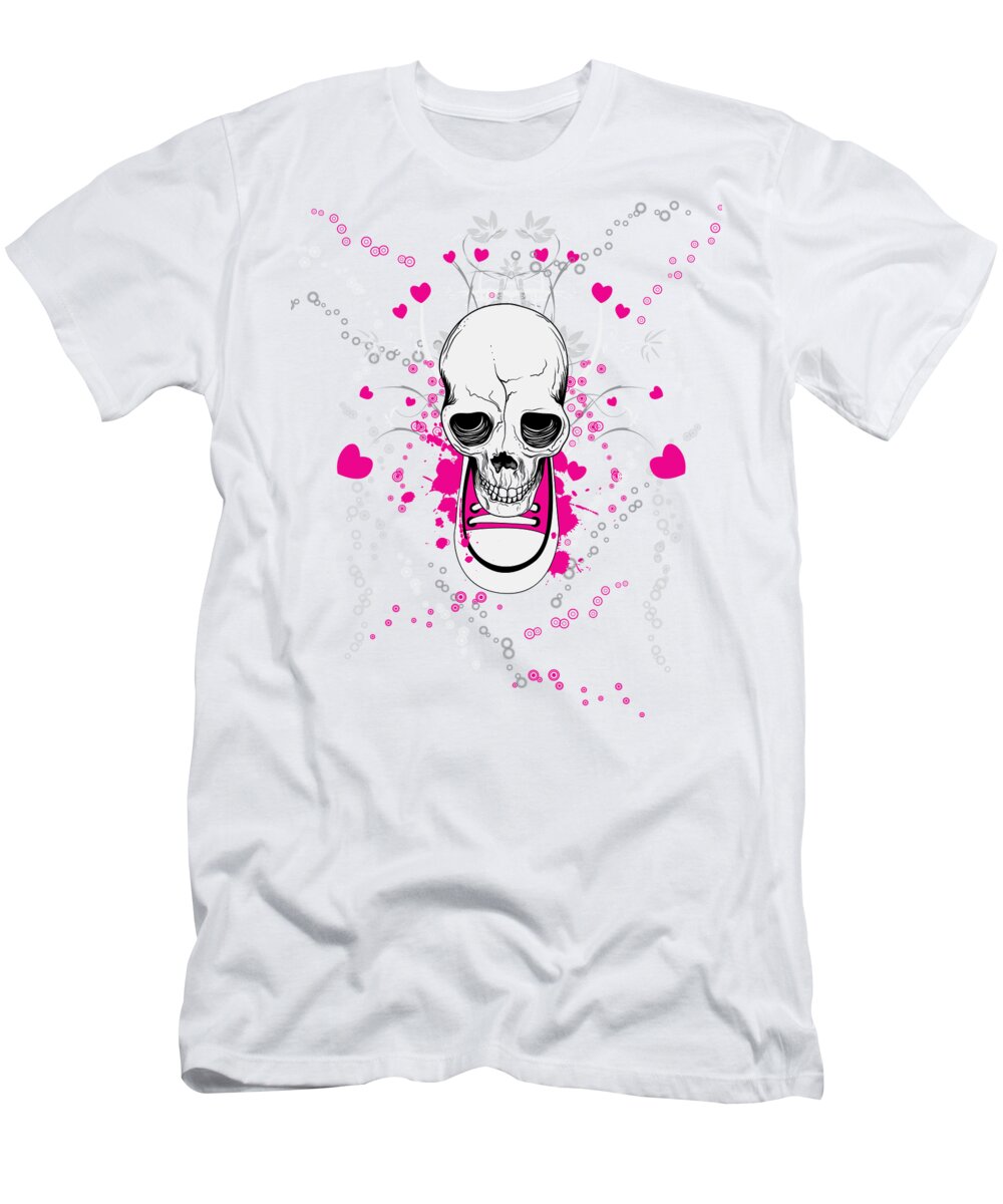 Halloween T-Shirt featuring the digital art Skull Splashes by Jacob Zelazny