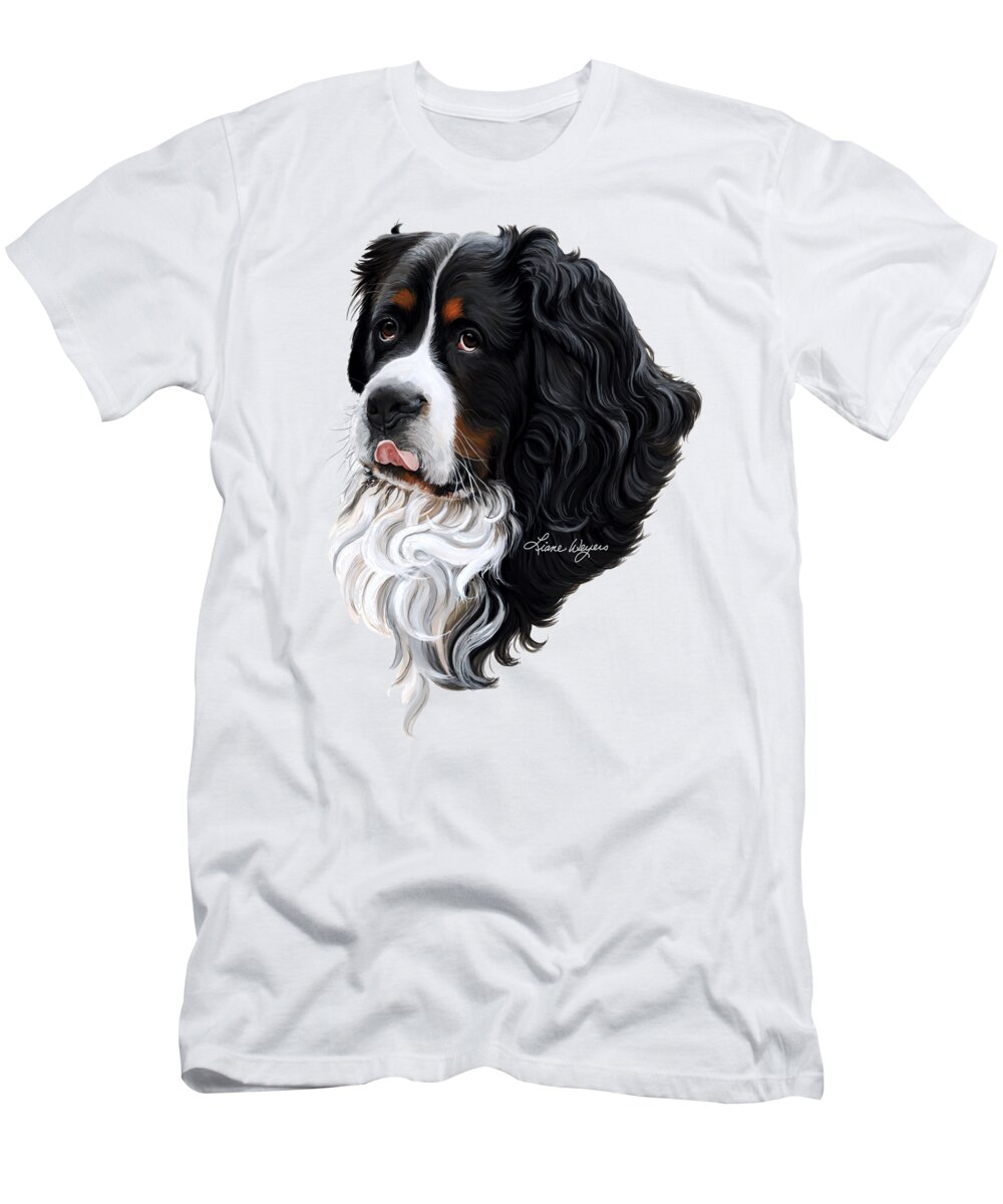 Bernese Mountain Dog T-Shirt featuring the painting Slurp by Liane Weyers