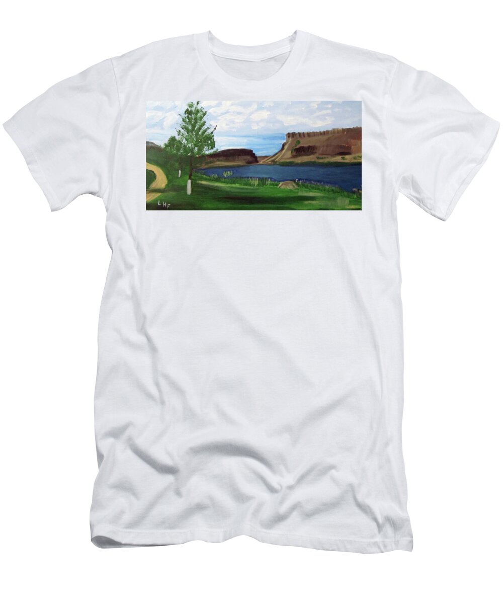 River T-Shirt featuring the painting Snake River Murphy Idaho by Linda Feinberg