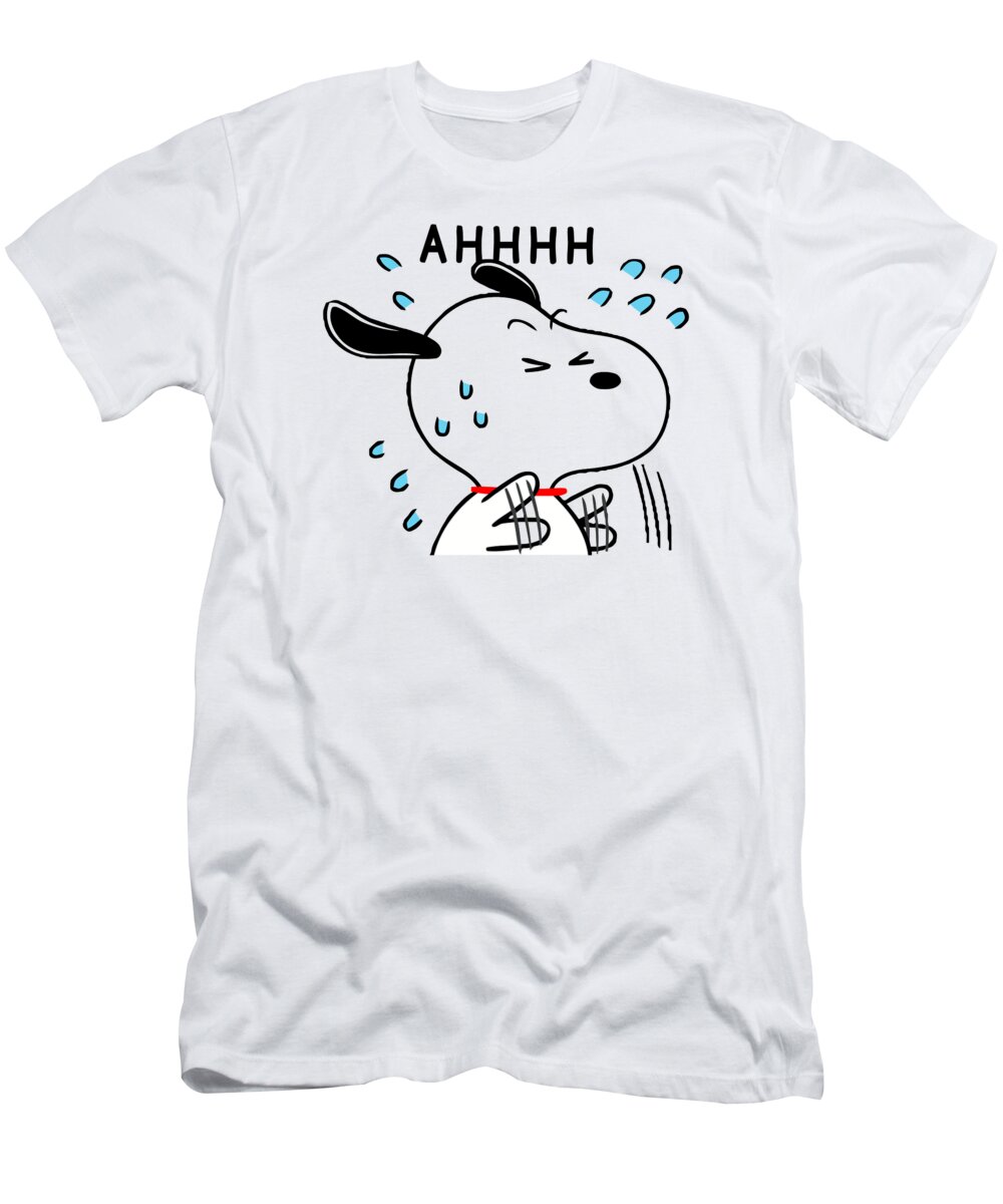Snoopy T-Shirt featuring the digital art Snoopy Angry by Brenda S Lehman