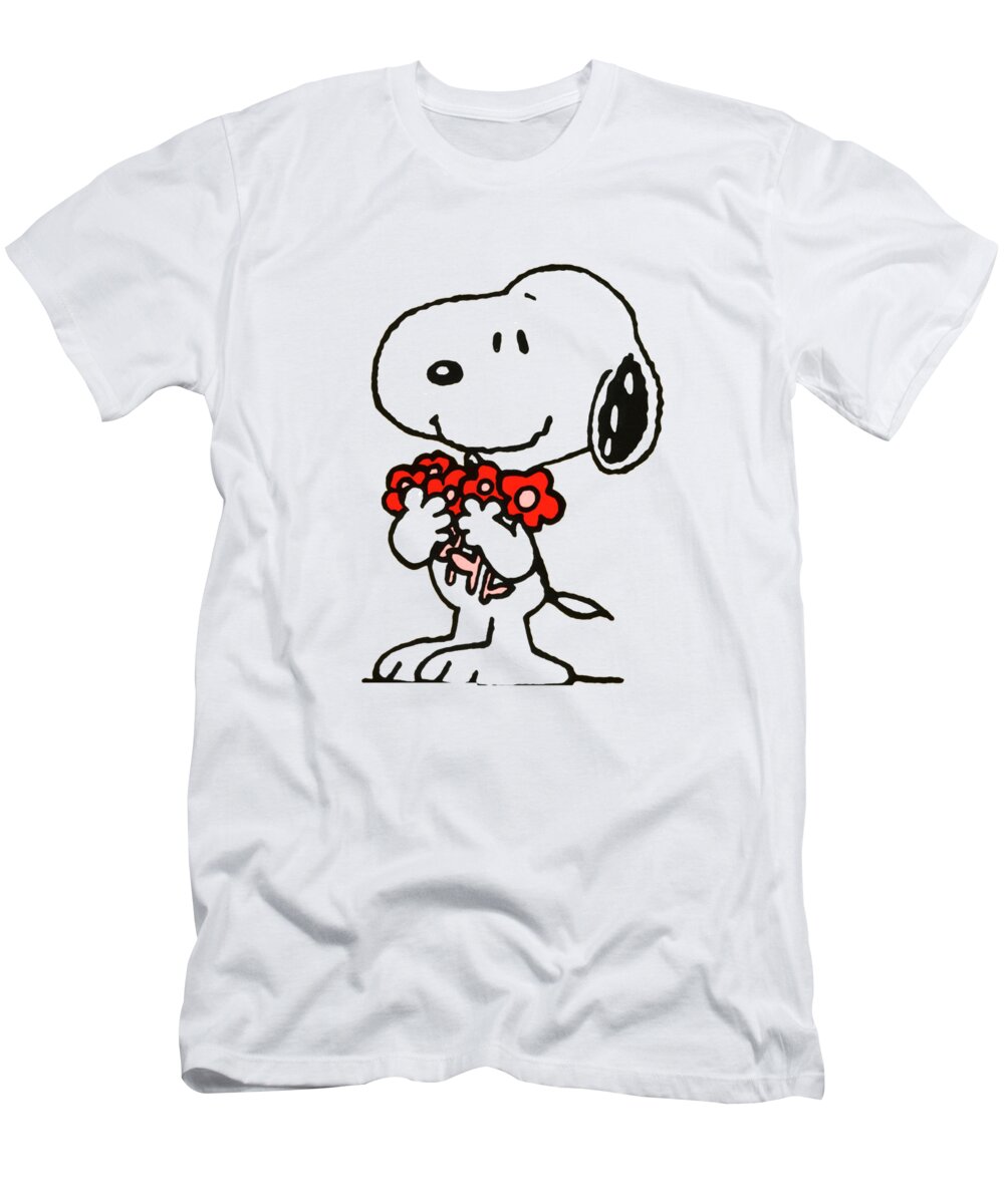 Snoopy Flower T-Shirt by Reba R Cox - Pixels | T-Shirts