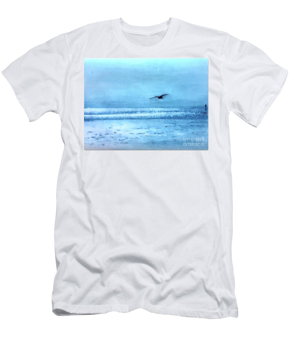 Ink Painting T-Shirt featuring the painting Soaring Freely by Carmen Lam