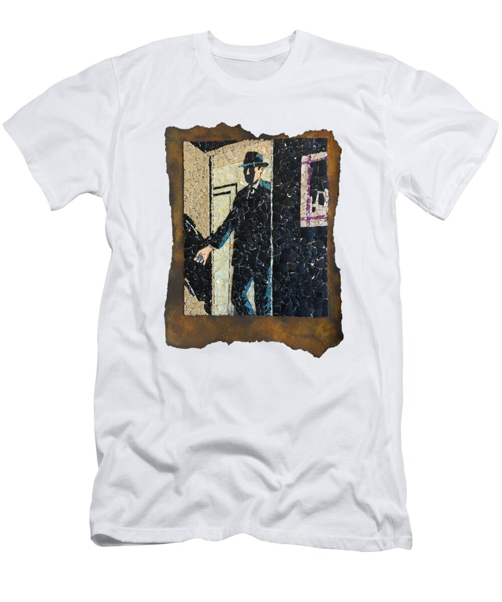 Glass T-Shirt featuring the mixed media Someone Enters Silently by Matthew Lazure