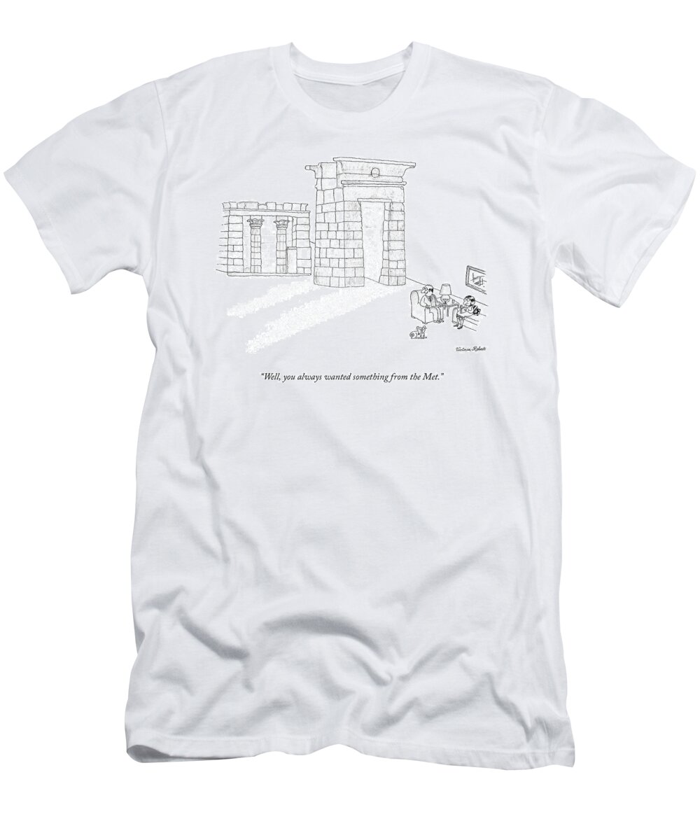 A25260 T-Shirt featuring the drawing Something From The Met by Victoria Roberts