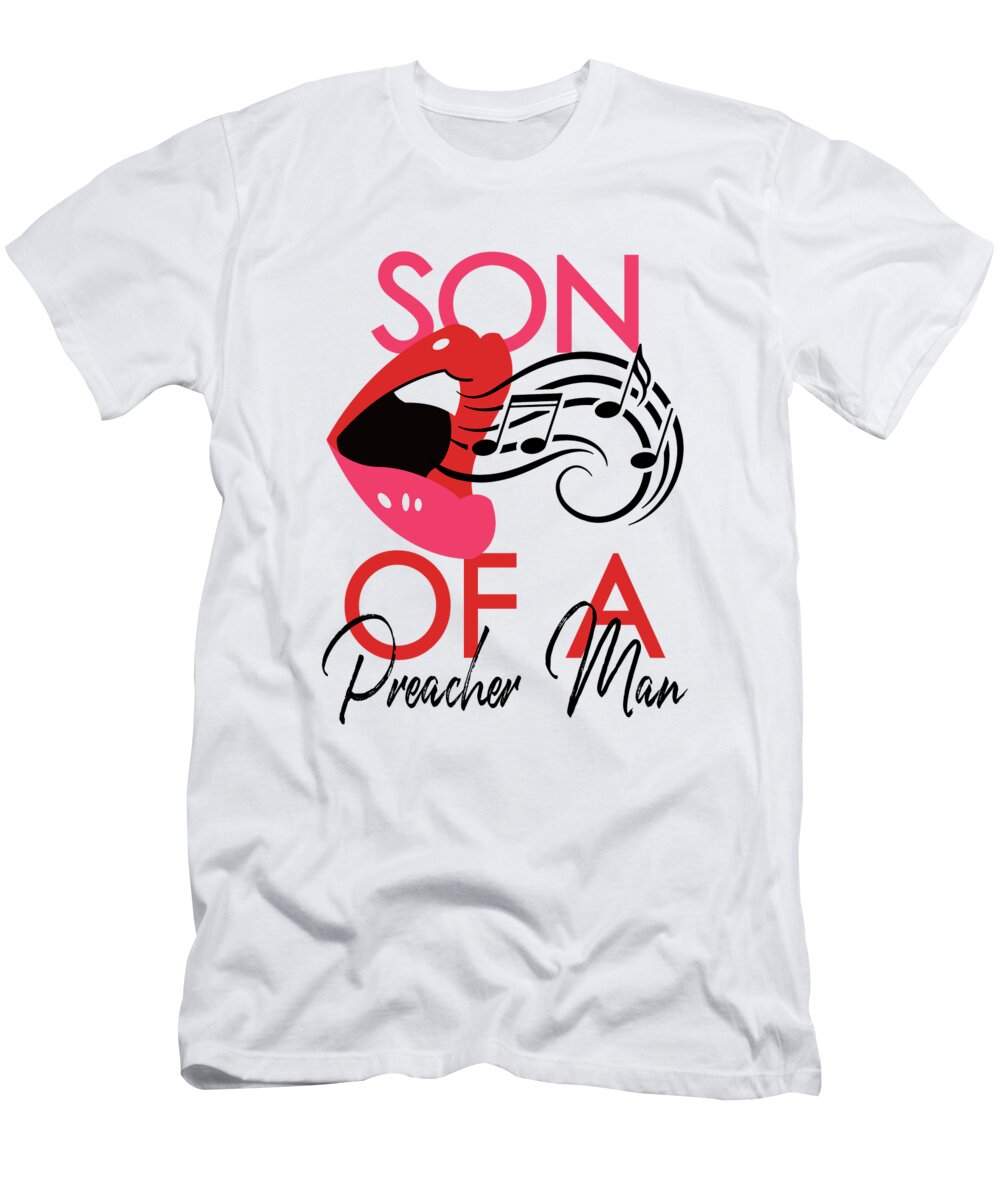 Dusty Springfield T-Shirt featuring the digital art Son Of A Preacher Man - Pop Art Lips by Flo Karp