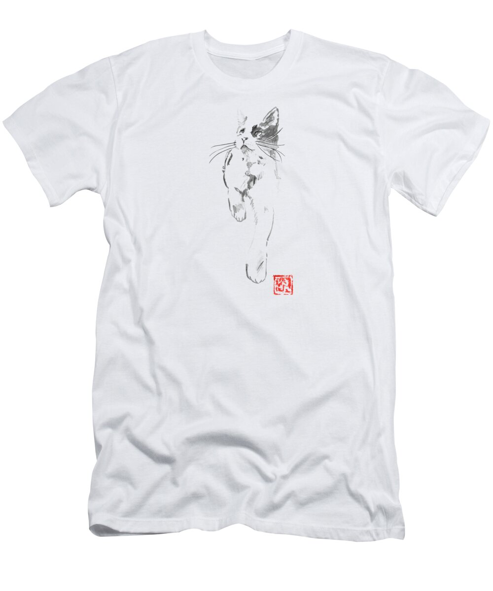 Mountain T-Shirt featuring the drawing Sophie by Pechane Sumie