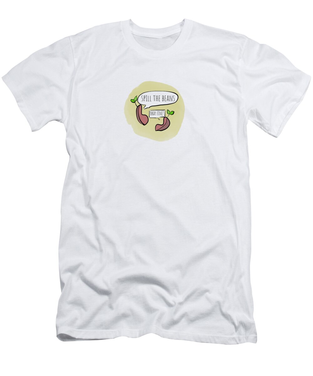 Olive T-Shirt featuring the digital art Spill the Beans by Bnte Creations