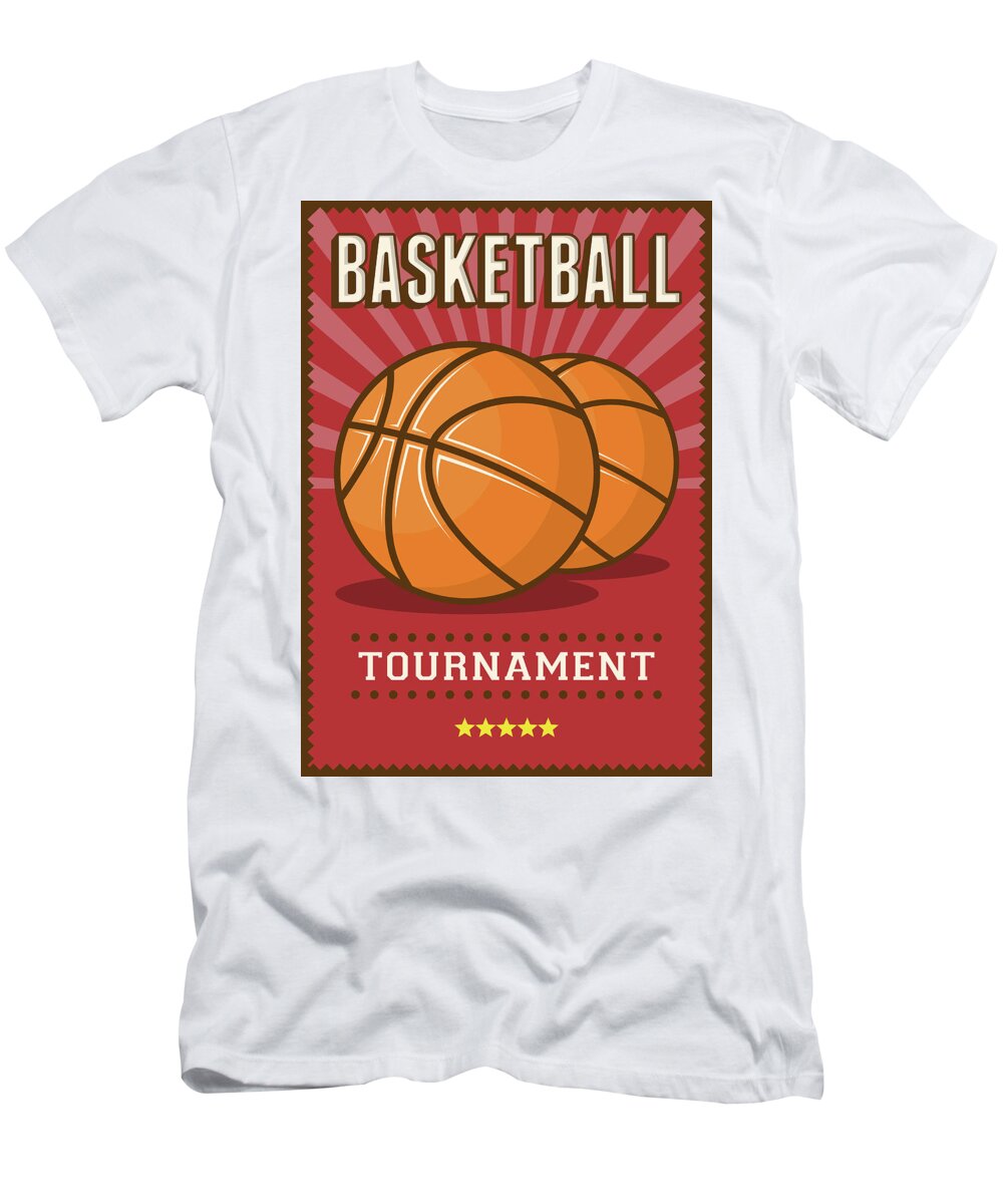 Sport Basketball Retro T-Shirt by Riza Ldi - Fine Art America