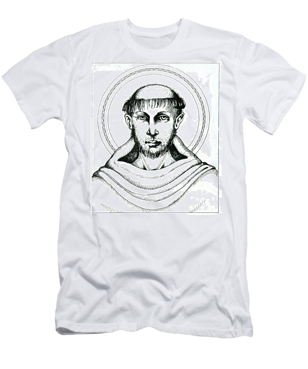 St Francis T-Shirt featuring the drawing St Francis by William Hart McNichols
