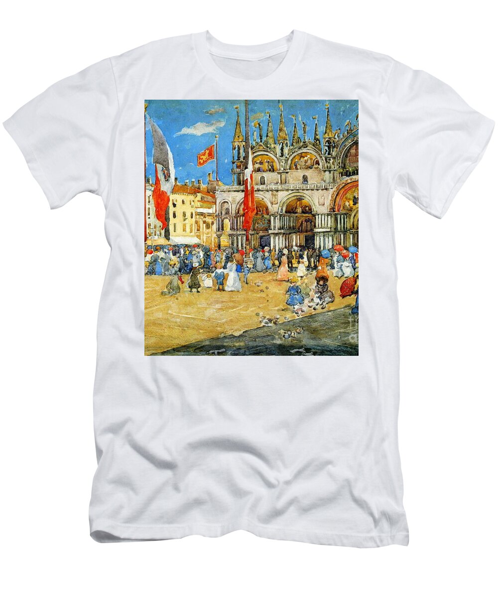 St. Mark's Venice T-Shirt featuring the painting St. Mark's Venice by Maurice Prendergast