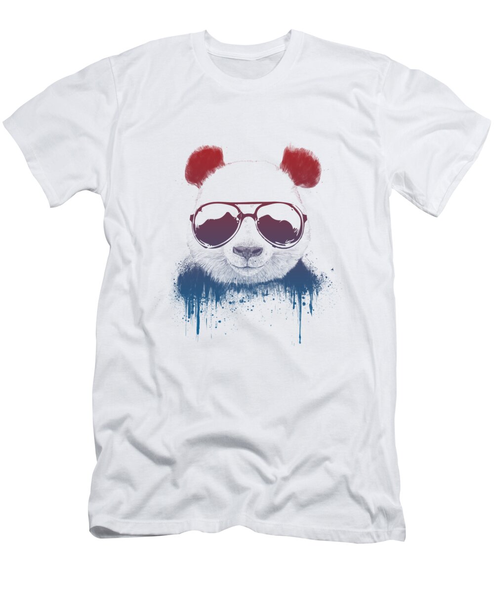 Panda T-Shirt featuring the drawing Stay Cool II by Balazs Solti