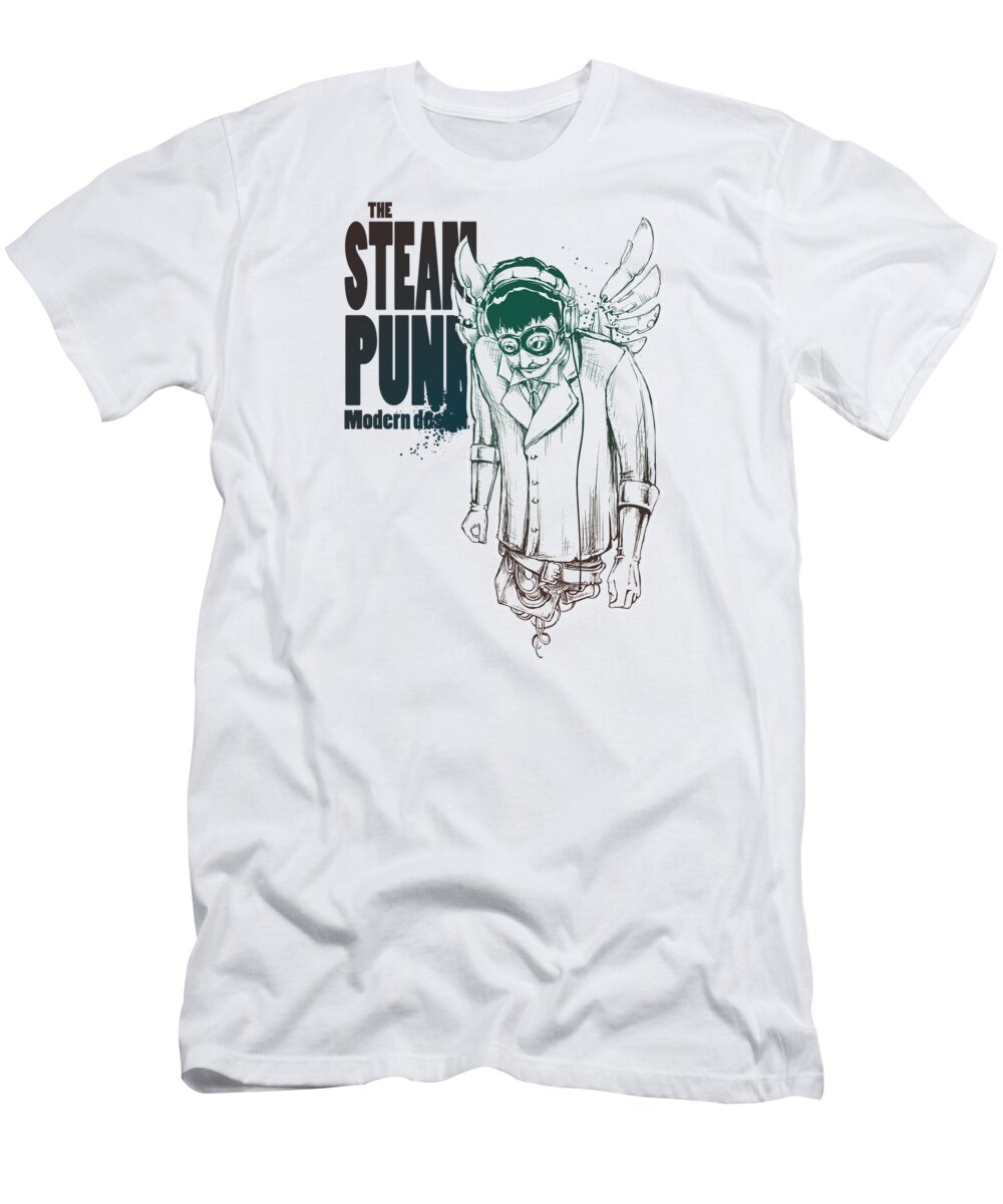 Steampunk T-Shirt featuring the digital art Steampunk Modern design by Me