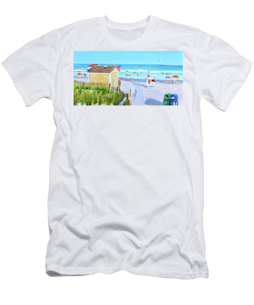 Stone Harbor T-Shirt featuring the painting Stone Harbor New Jersey by Patty Kay Hall