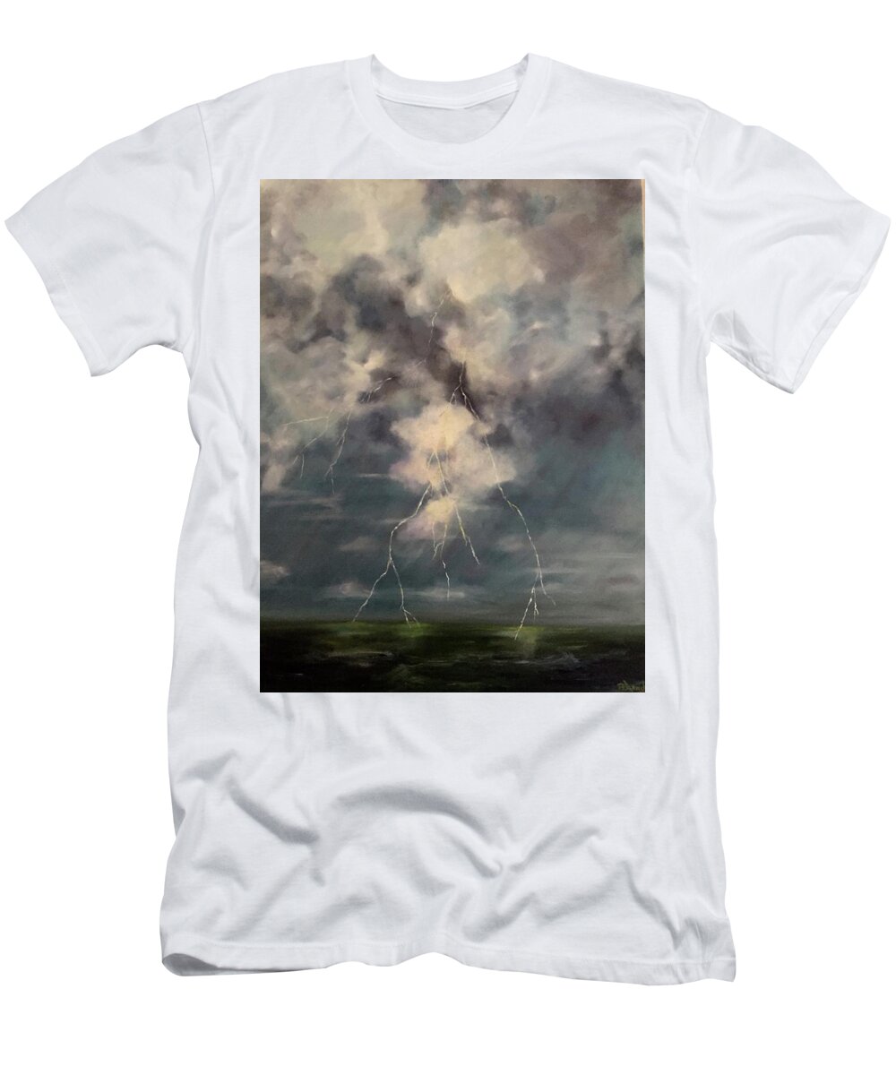 Storm T-Shirt featuring the painting Storms Coming by Barbara Landry