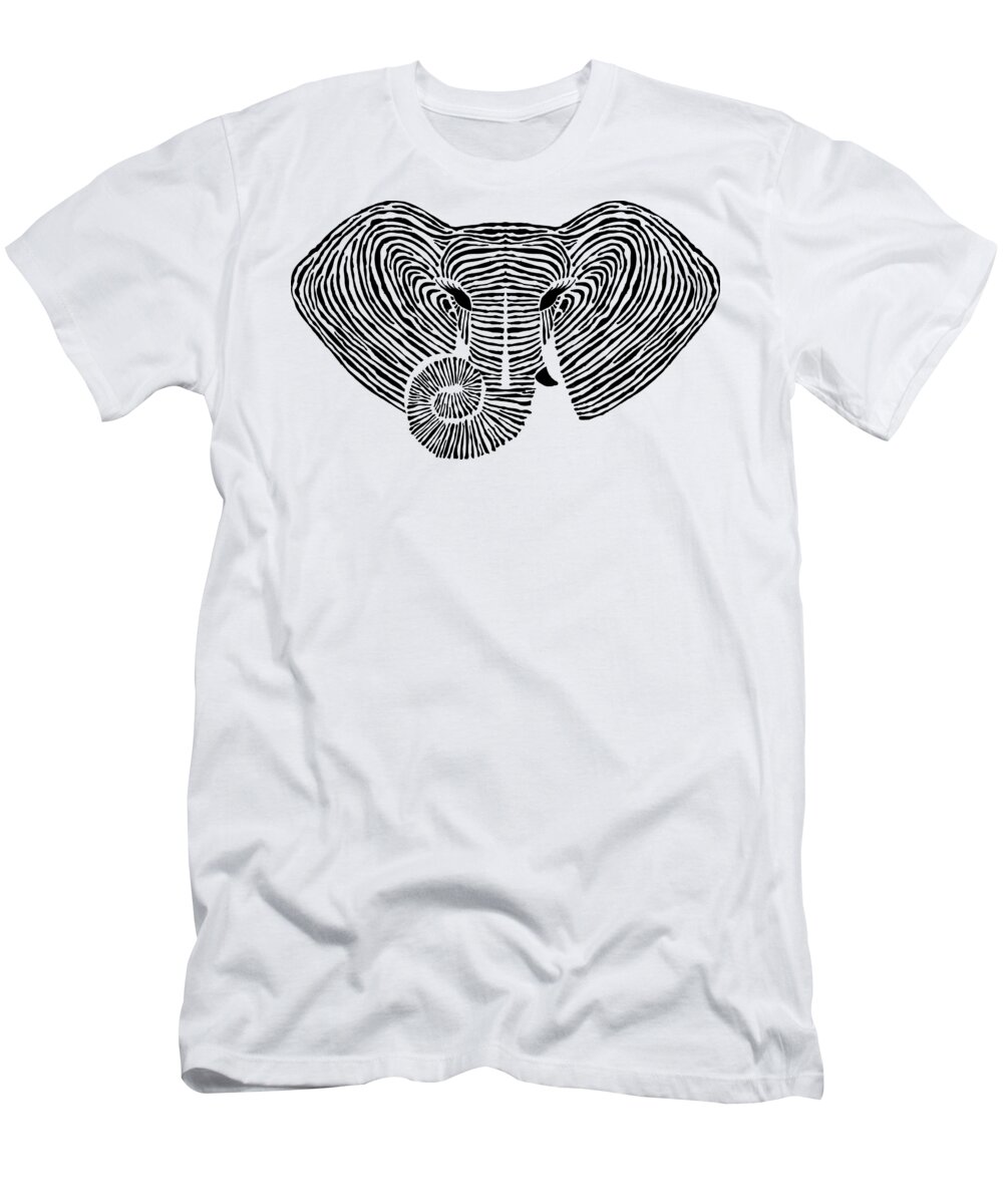 Graphic T-Shirt featuring the digital art Stripped Elephant by LaSonia Ragsdale