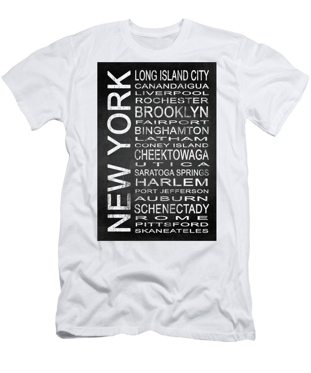Subway Sign T-Shirt featuring the digital art SUBWAY New York State 3 by Melissa Smith